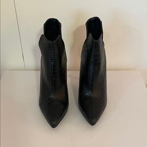 New in box Black Croc-like Ankle Boots